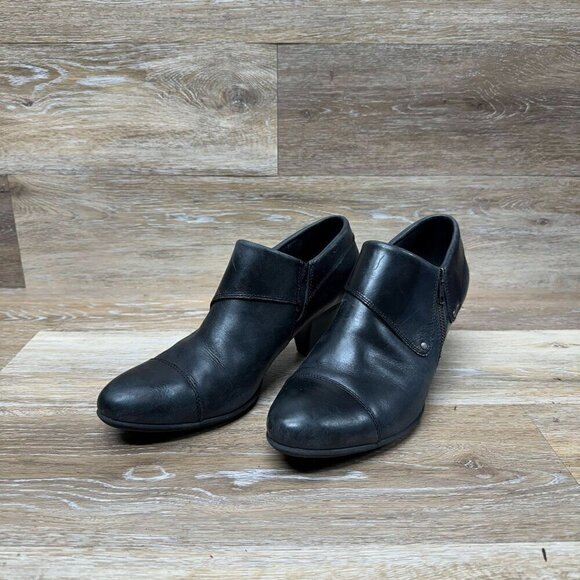 b.o.c. Born concept Rosemeia Black Leather Ankle Bootie Women's Size 8.5 - Picture 1 of 5